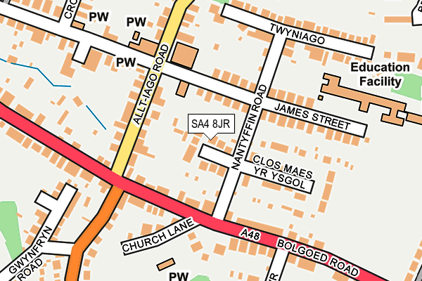 SA4 8JR map - OS OpenMap – Local (Ordnance Survey)
