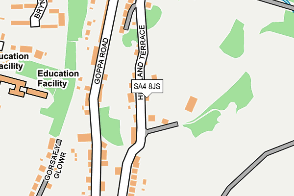 SA4 8JS map - OS OpenMap – Local (Ordnance Survey)