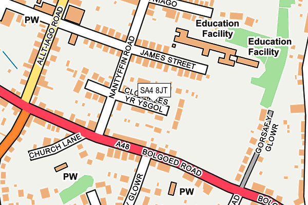 SA4 8JT map - OS OpenMap – Local (Ordnance Survey)