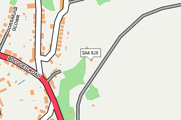 SA4 8JX map - OS OpenMap – Local (Ordnance Survey)