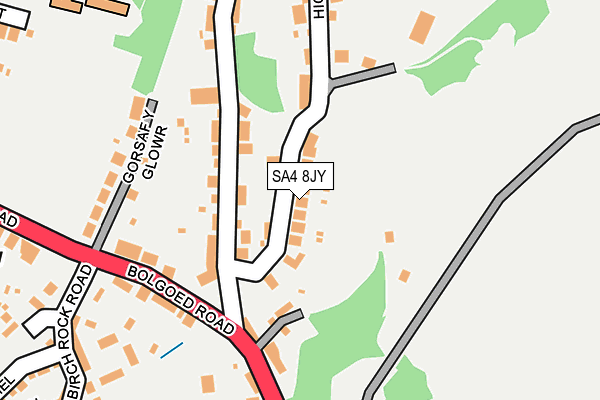 SA4 8JY map - OS OpenMap – Local (Ordnance Survey)