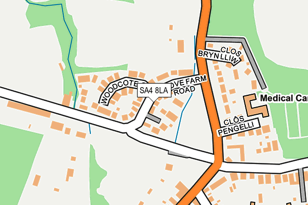 SA4 8LA map - OS OpenMap – Local (Ordnance Survey)