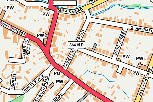 SA4 8LD map - OS OpenMap – Local (Ordnance Survey)