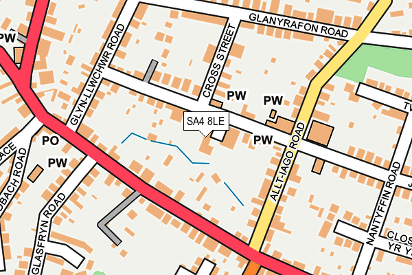 SA4 8LE map - OS OpenMap – Local (Ordnance Survey)