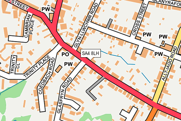 SA4 8LH map - OS OpenMap – Local (Ordnance Survey)