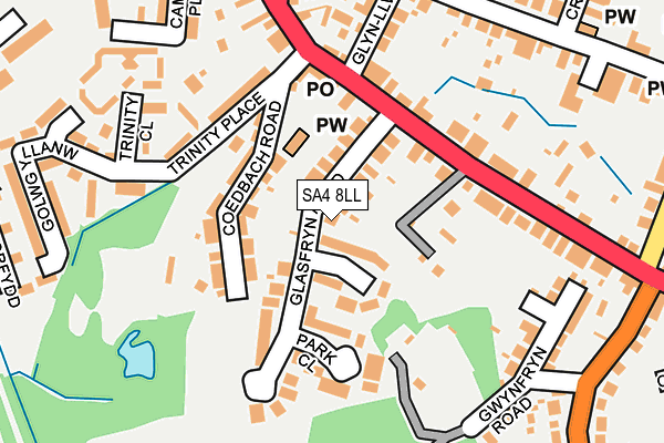 SA4 8LL map - OS OpenMap – Local (Ordnance Survey)