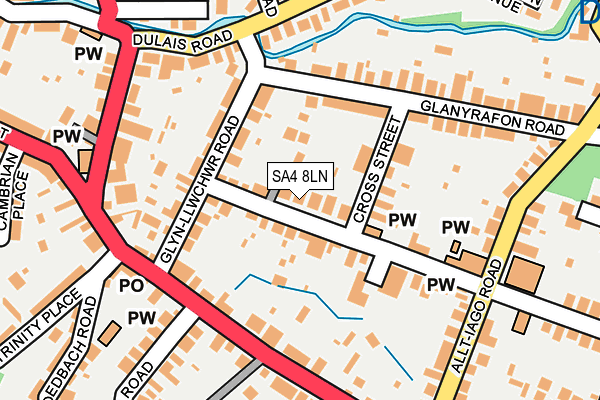 SA4 8LN map - OS OpenMap – Local (Ordnance Survey)