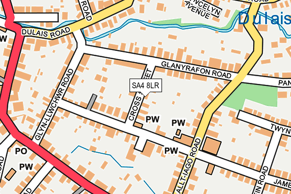 SA4 8LR map - OS OpenMap – Local (Ordnance Survey)