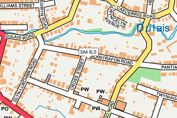 SA4 8LS map - OS OpenMap – Local (Ordnance Survey)