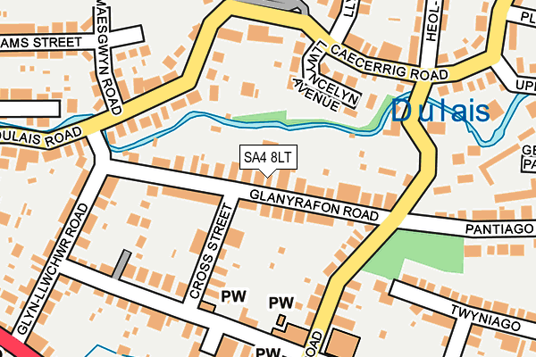 SA4 8LT map - OS OpenMap – Local (Ordnance Survey)