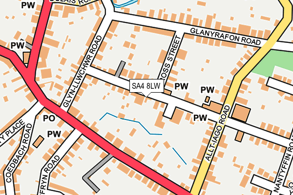 SA4 8LW map - OS OpenMap – Local (Ordnance Survey)