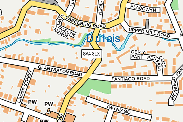 SA4 8LX map - OS OpenMap – Local (Ordnance Survey)