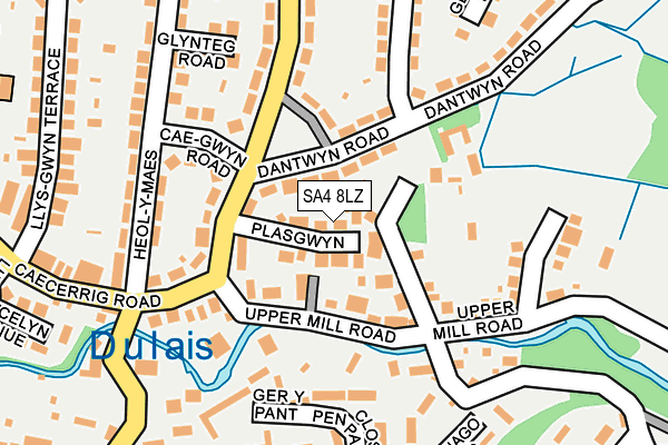 SA4 8LZ map - OS OpenMap – Local (Ordnance Survey)