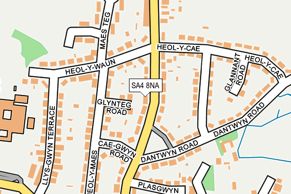 SA4 8NA map - OS OpenMap – Local (Ordnance Survey)