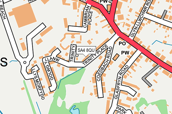 SA4 8QU map - OS OpenMap – Local (Ordnance Survey)