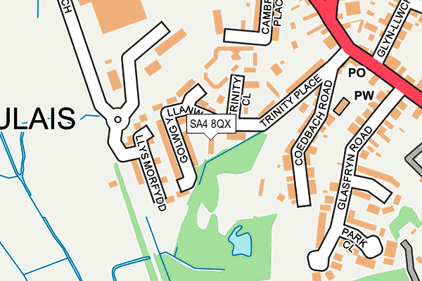 SA4 8QX map - OS OpenMap – Local (Ordnance Survey)