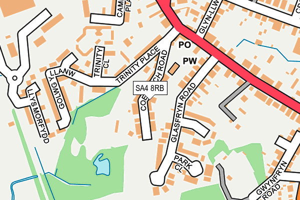 SA4 8RB map - OS OpenMap – Local (Ordnance Survey)