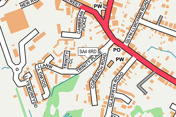 SA4 8RD map - OS OpenMap – Local (Ordnance Survey)