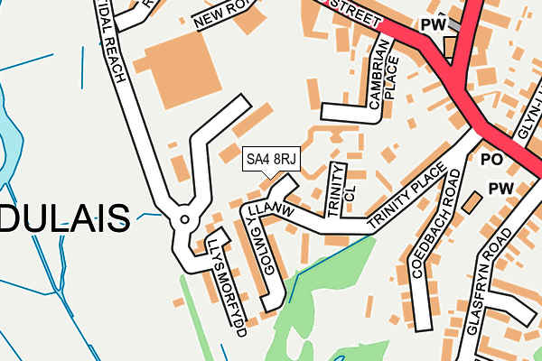 SA4 8RJ map - OS OpenMap – Local (Ordnance Survey)