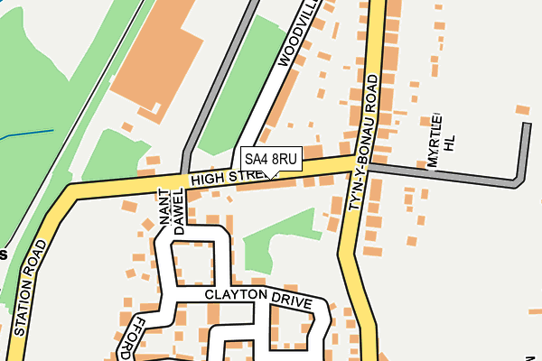 SA4 8RU map - OS OpenMap – Local (Ordnance Survey)