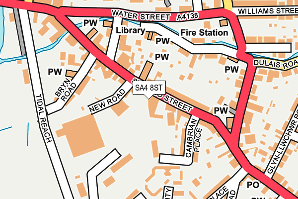 SA4 8ST map - OS OpenMap – Local (Ordnance Survey)