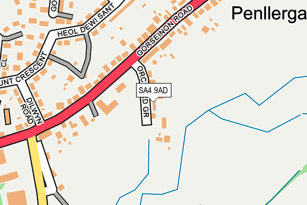 SA4 9AD map - OS OpenMap – Local (Ordnance Survey)