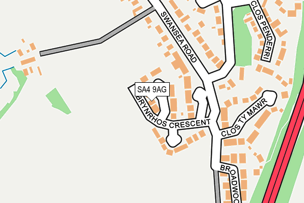 SA4 9AG map - OS OpenMap – Local (Ordnance Survey)