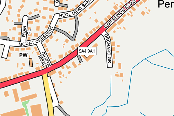 SA4 9AH map - OS OpenMap – Local (Ordnance Survey)