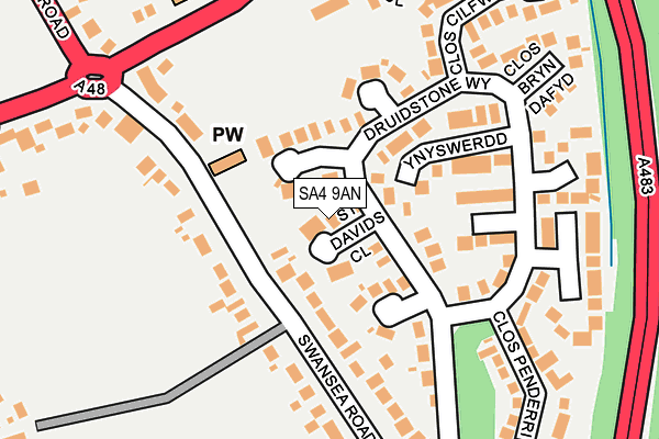 SA4 9AN map - OS OpenMap – Local (Ordnance Survey)