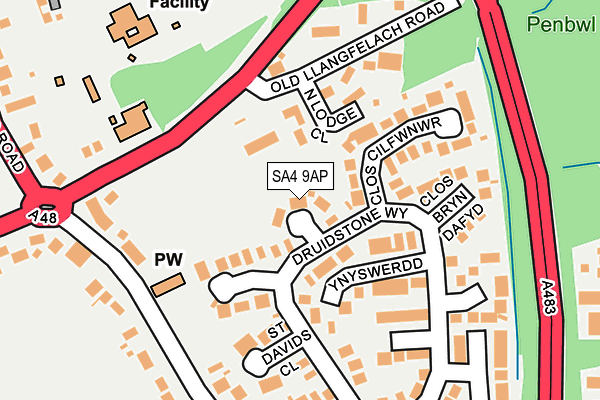 SA4 9AP map - OS OpenMap – Local (Ordnance Survey)