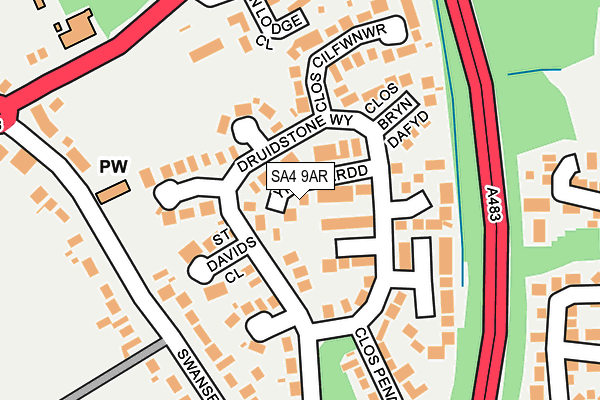 SA4 9AR map - OS OpenMap – Local (Ordnance Survey)