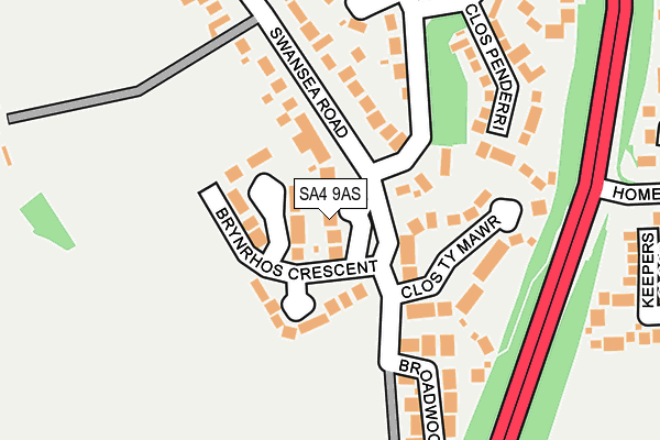 SA4 9AS map - OS OpenMap – Local (Ordnance Survey)