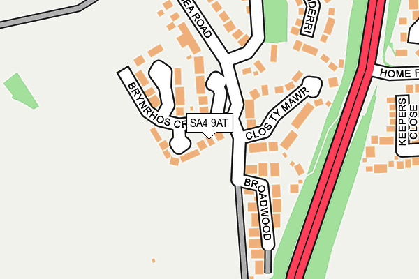 SA4 9AT map - OS OpenMap – Local (Ordnance Survey)