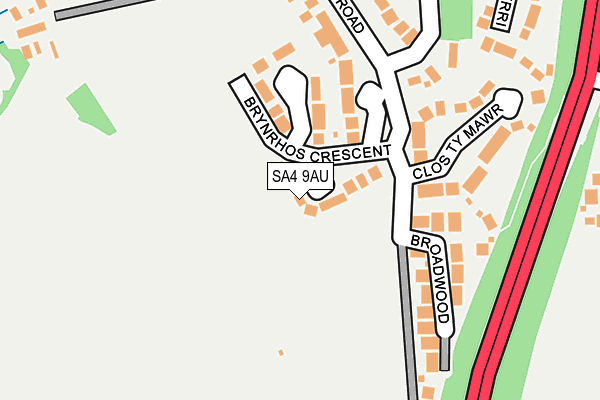 SA4 9AU map - OS OpenMap – Local (Ordnance Survey)