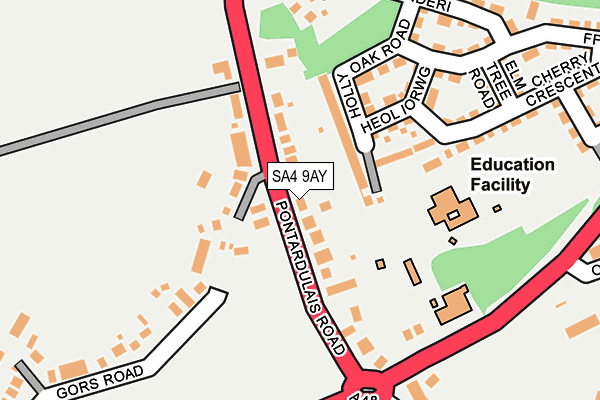 SA4 9AY map - OS OpenMap – Local (Ordnance Survey)
