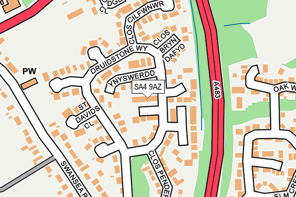 SA4 9AZ map - OS OpenMap – Local (Ordnance Survey)
