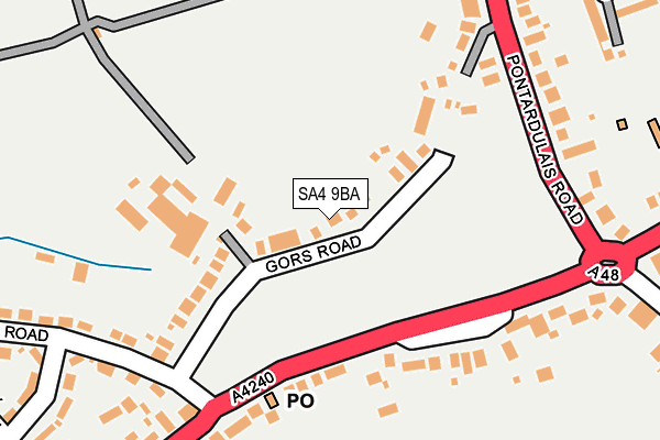 SA4 9BA map - OS OpenMap – Local (Ordnance Survey)