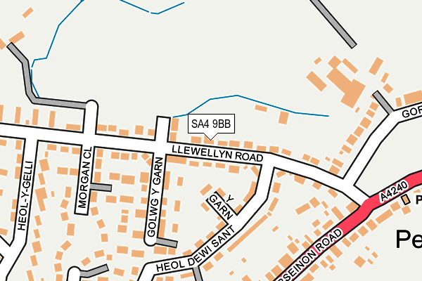 SA4 9BB map - OS OpenMap – Local (Ordnance Survey)