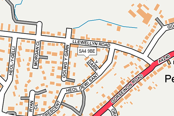 SA4 9BE map - OS OpenMap – Local (Ordnance Survey)