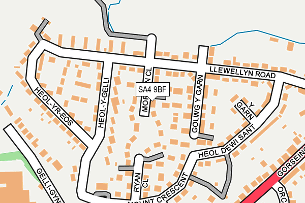 SA4 9BF map - OS OpenMap – Local (Ordnance Survey)