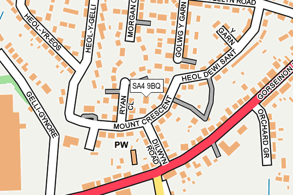 SA4 9BQ map - OS OpenMap – Local (Ordnance Survey)