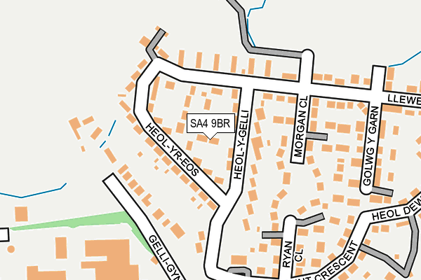 SA4 9BR map - OS OpenMap – Local (Ordnance Survey)