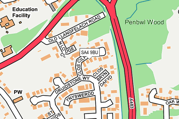 SA4 9BU map - OS OpenMap – Local (Ordnance Survey)