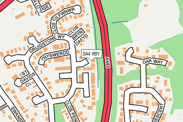 SA4 9BY map - OS OpenMap – Local (Ordnance Survey)