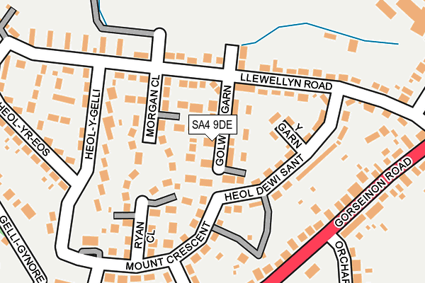 SA4 9DE map - OS OpenMap – Local (Ordnance Survey)