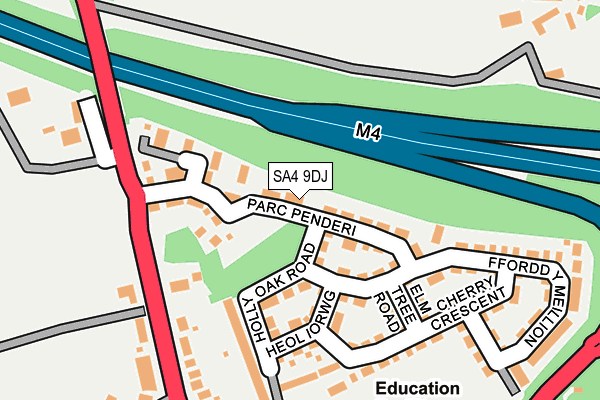 SA4 9DJ map - OS OpenMap – Local (Ordnance Survey)