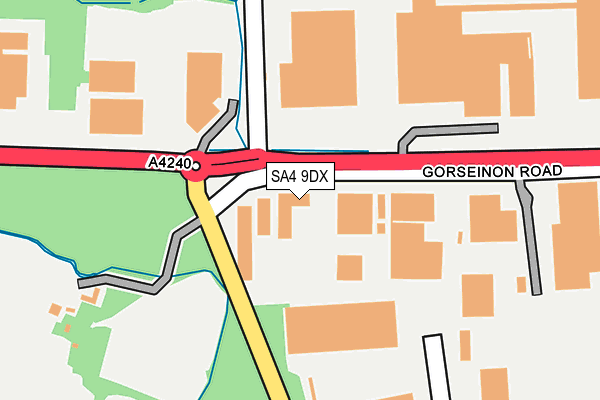 SA4 9DX map - OS OpenMap – Local (Ordnance Survey)