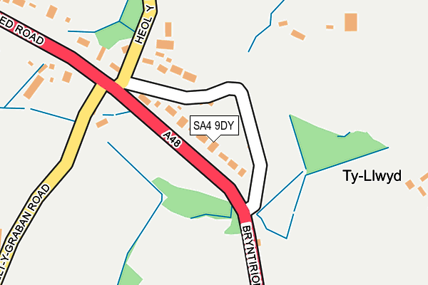 SA4 9DY map - OS OpenMap – Local (Ordnance Survey)