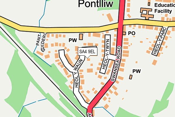 SA4 9EL map - OS OpenMap – Local (Ordnance Survey)