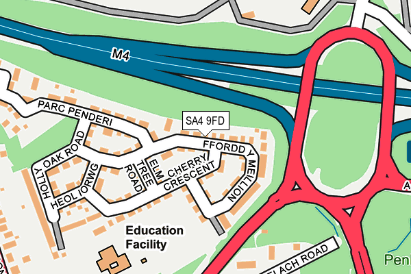 SA4 9FD map - OS OpenMap – Local (Ordnance Survey)